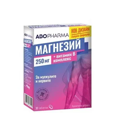 АБО ФАРМА-МАГНЕЗИЙ 250мг.+ВИТ-Б комп.тбл.х30 ***