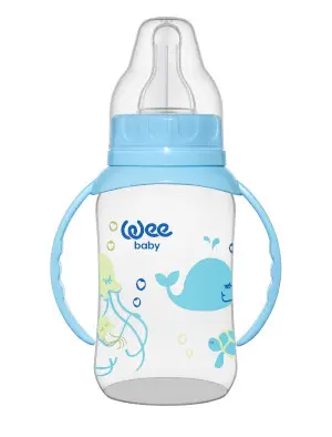 Уи Бейби, Wee Baby пластмасово шише с дръжки 150 мл