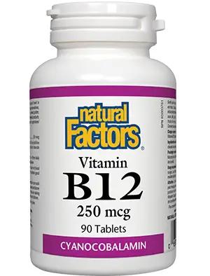 Витамин В12, Vitamin B12 250 µg 90 таблетки Natural Factors
