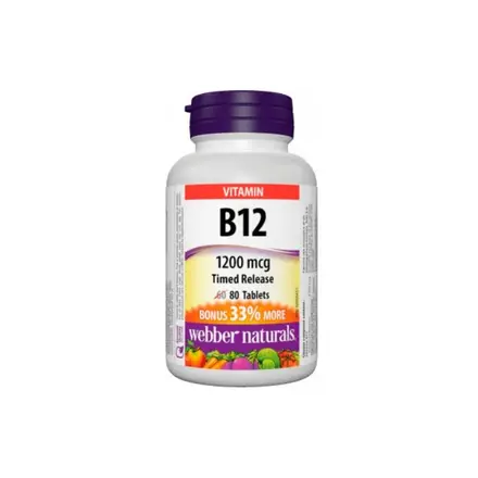 Webber Naturals витамин B12 1200 мкг таблетки х 80