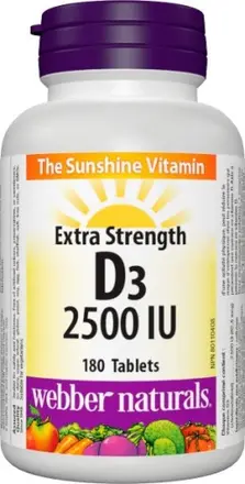 Webber Naturals витамин D3 2500 IU таблетки x 180