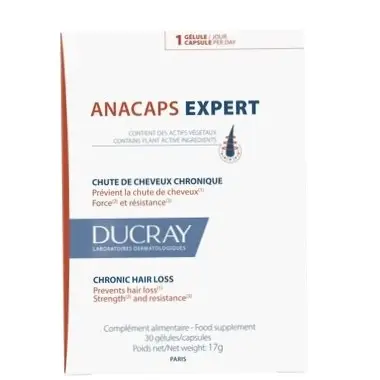Ducray Anacaps Expert Хранителна добавка срещу хроничен косопад 30 капс