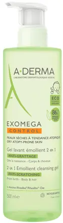 A-Derma Дуо EXOMEGA CONTROL Емолиентен почистващ гел 2x500мл.