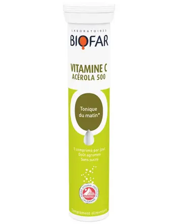 Biofar Витамин C 500мг и екстракт от Ацерола ефервесцентни таблетки х20 броя