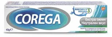 Corega Екстра силен Неутрален вкус Фиксиращ крем за зъбни протези 40 гр