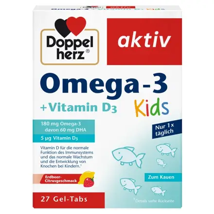 Допелхерц актив Kids Омега-3+Витамин D гел таблетки х27