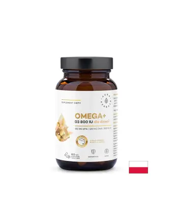 Грижа за мозъка и костите Омега-3 500 mg + Витамин D3 800 IU 60 капсули Aura Herbals