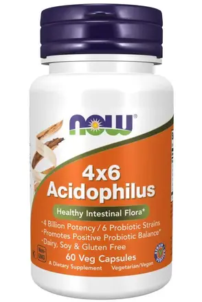 NOW Foods Acidophilus 4x6 Щама Пробиотици x60 капсули