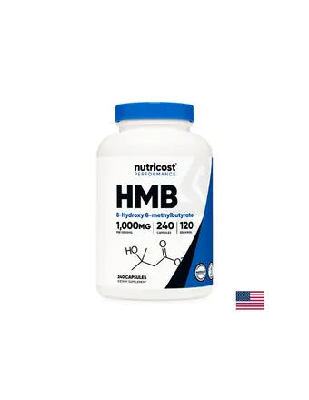 HMB (Бета-хидрокси-бета-метилбутират), 500 mg/240 капсули, 120 дози Nutricost