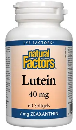 Lutein / Лутеин 40 mg + Зеаксантин за подобряване на зрението х 60 софтгел капсули Natural Factors