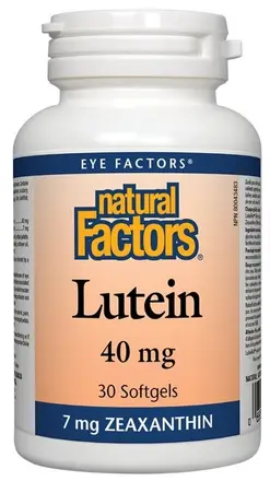 Lutein / Лутеин 40 mg + Зеаксантин за подобряване на зрението х 30 софтгел капсули Natural Factors