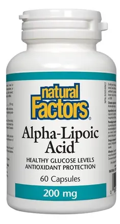 Natural Factors АЛФА ЛИПОЕВА КИСЕЛИНА при наднормено тегло 200 мг 60 капсули