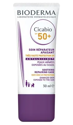 Bioderma Cicabio Успокояващ, възстановяващ и почистващ крем SPF 50+ 30мл