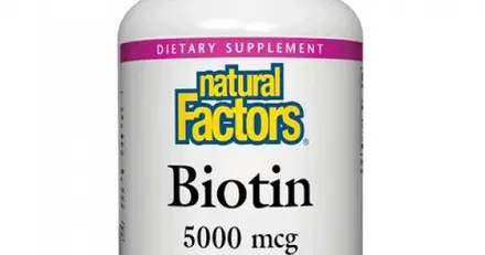 Natural Factors Биотин за здрави и красиви нокти, коса и кожа 5000 мкг х60 капсули