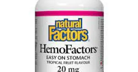 NATURAL FACTORS HEMOFACTORS® 20 мг. 60 дъвчащи таблетки