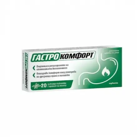 Гастро Комфорт Мента Дъвчащи Таблетки * 20