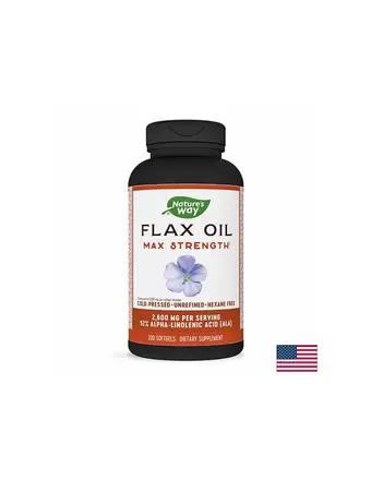 Flax Oil Max Strenght 57% ALA/ Ленено масло 1300 mg х 200 капсули Nature’s Way