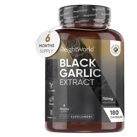 Weight World Здраве за сърцето Черен чесън (Black Garlic) 750 mg - 180 капсули
