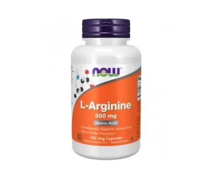 NOW Л-АРГИНИН 500 мг - 100 Капсули / L-ARGININE 500 mg - 100 Capsules