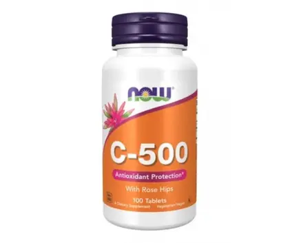 NOW ВИТАМИН C-500 С ШИПКИ - 100 Таблетки / VITAMIN C-500 RH - 100 Tablets
