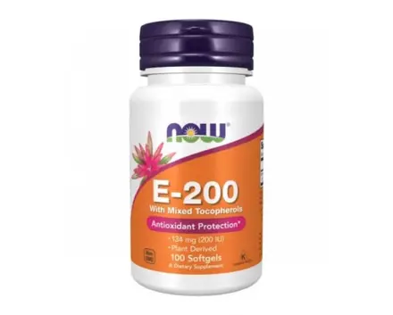 NOW ВИТАМИН E-200 IU MT - 100 Дражета / VITAMIN E-200 IU MT - 100 Softgels