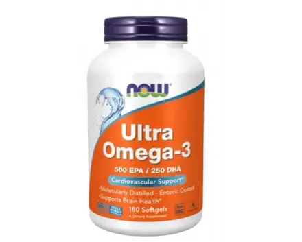NOW Ултра концентрирано омега 3 рибено масло 180 дражета / Ultra Omega 3 Fish Oil 180 Softgels