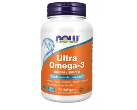 NOW Ултра концентрирано омега 3 рибено масло 90 дражета / Ultra Omega 3 Fish Oil 90 Softgels