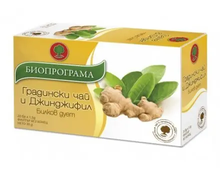 ГРАДИНСКИ ЧАЙ + ДЖИНДЖИФИЛ 20 филтър Биопрограма